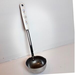 Ekco Chrome Plated Ladle With Decorative Handle Vintage Kitchen Utensil USA
